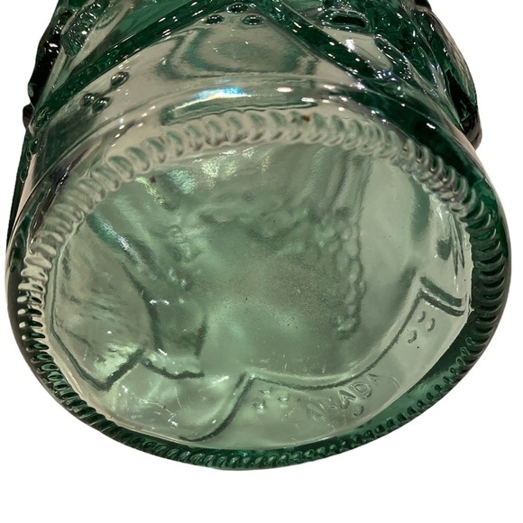 Vintage Recycled Decanter Green Glass Embossed with Fruit. Decanter/Wine Bottle - Picture 6 of 7